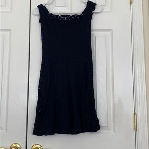Navy blue off the shoulder dress